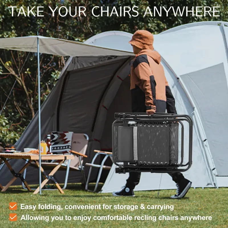 Zero Gravity Reclining Chair with Cup Holder - Adjustable Outdoor Lounge Chair